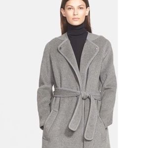 Vince belted car coat in lavender.